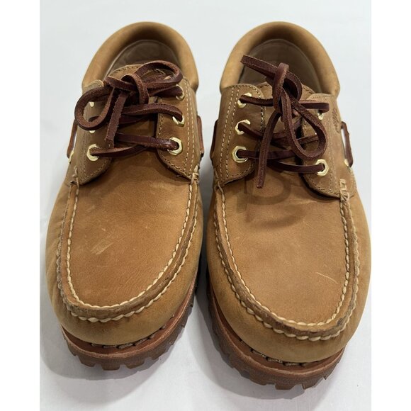 Timberland x Aime Leon Dore 3-Eye Lug Boat Shoes in Wheat - Picture 4 of 9